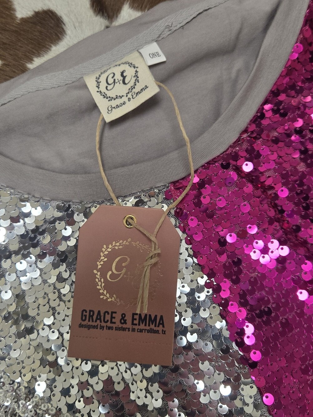 Silver and Pink Sequin Fringe Dress - Picture 7 of 7